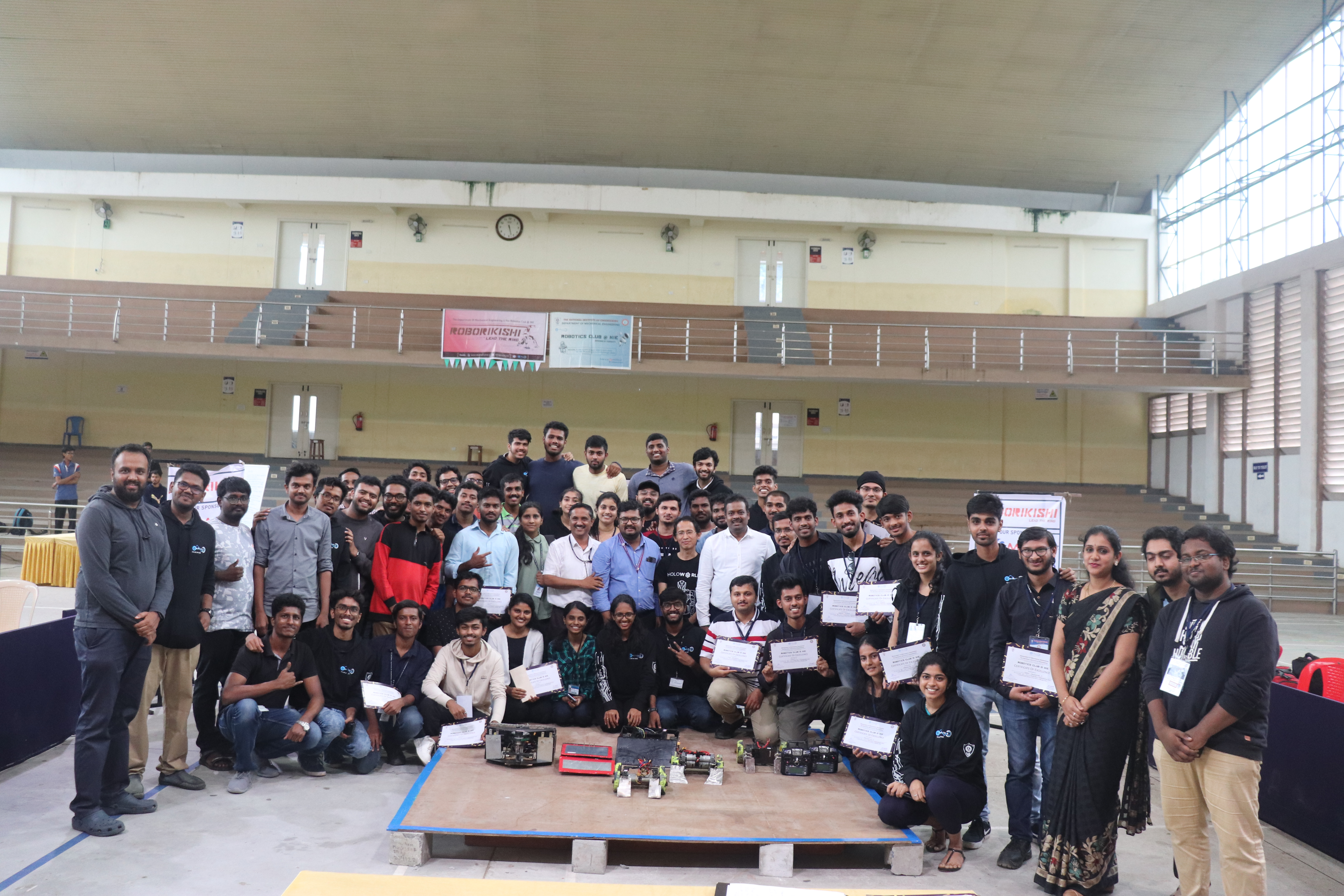 Organizing volunteers celebrating Roborikishi conclusion